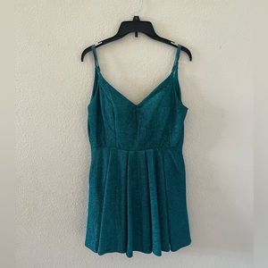 Sparkly Teal Mini Dress